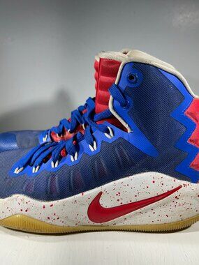 Nike Hyperdunk Boys Basketball Shoes Youth Size 5 5Y Blue Red High Top Sneakers
